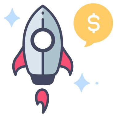 finansal düz vektör simgesi, yatırım konsepti, başlangıç