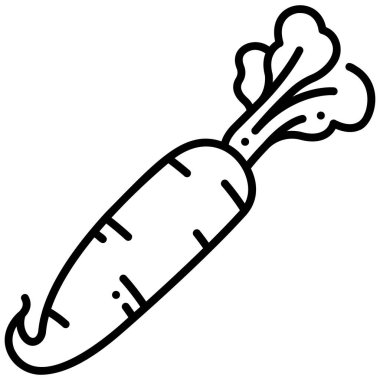 Sebze ikonu. Vektör çizimi. turp