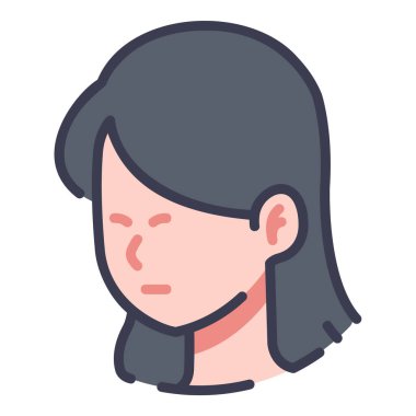 İnsan vücudu ikonu, vektör çizimi. baş kadın