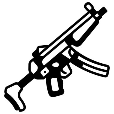 Beyaz arkaplanda askeri simge, vektör illüstrasyonu, savaş alanı konsepti, alt makine