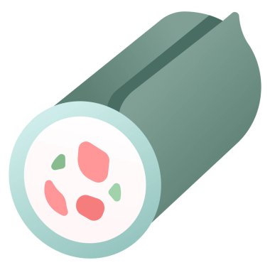 Yemek ve yemek ikonu, vektör çizimi. yosun rulosu