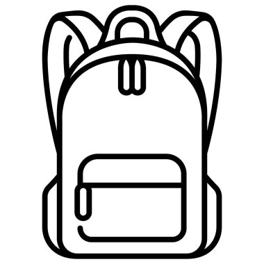 Şık kıyafet ve aksesuar ikonu, vektör illüstrasyonu. sırt çantası