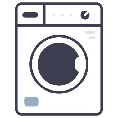 İç tasarım ikonu, vektör illüstrasyonu. çamaşır makinesi