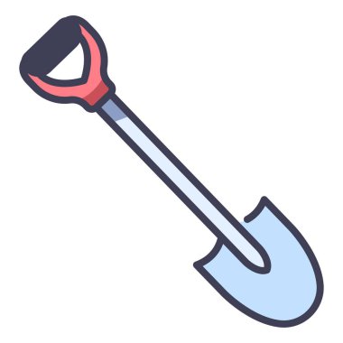 Bahçe ikonu, vektör illüstrasyonu. kazıcı kürek