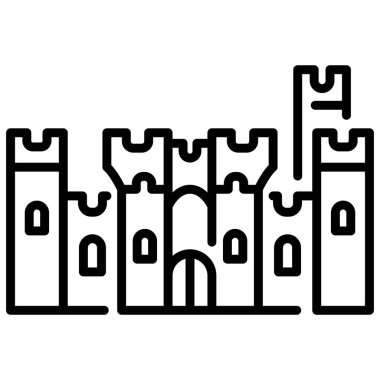 İngiltere kavramsal ikonu, vektör illüstrasyonu. Bodiam Kalesi