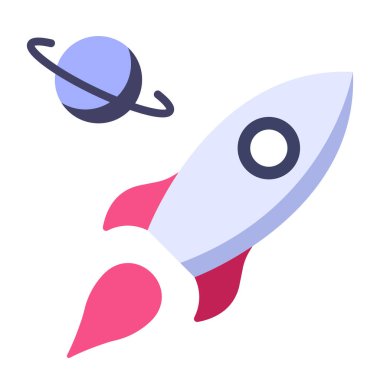 Teknolojinin geleceği konsepti. Vektör çizimi. uzay gemisi