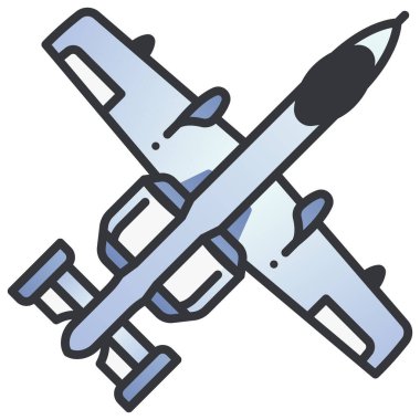 Beyaz arkaplanda askeri simge, vektör illüstrasyonu, savaş alanı konsepti, hava kuvvetleri