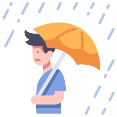 Sezon kavramsal ikonu, vektör illüstrasyonu. Yağmurlu gün