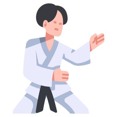 Japonya kavramsal ikonu, vektör illüstrasyonu. karate