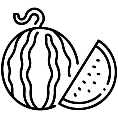 meyve ikonu. Vektör çizimi. karpuz