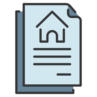 Bina ve inşaat mühendisliği ikonu, vektör çizimi. ev belgesi