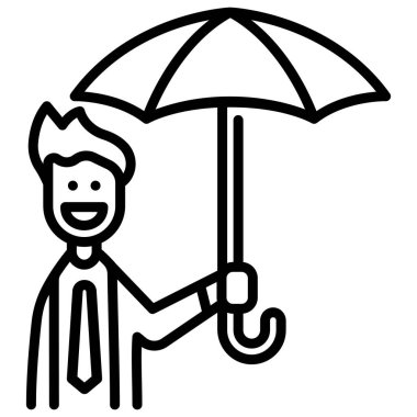 Sigorta konsepti ikonu, vektör illüstrasyonu. Sigorta komisyoncusu