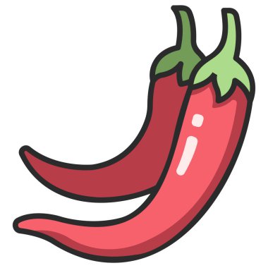 Sebze ikonu. Vektör çizimi. kırmızı biber