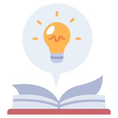 Eğitim ikonu, lise konsepti. Vektör çizimi. açık kitap ve fikir