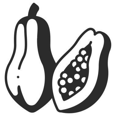 meyve ikonu. Vektör çizimi. papaya