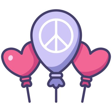 Barış kavramsal ikonu, vektör illüstrasyonu. Barış balonları