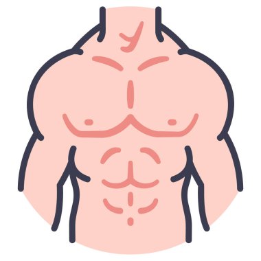 İnsan vücudu ikonu, vektör çizimi. vücut erkek kasları