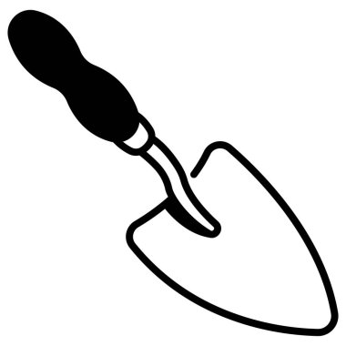 Bahçe ikonu, vektör illüstrasyonu. el küreği 