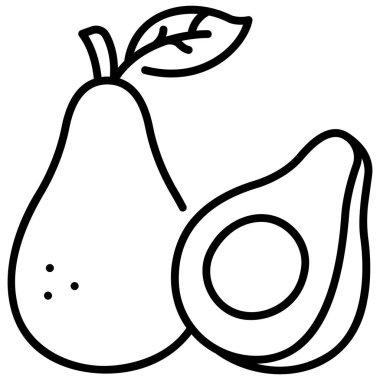 meyve ikonu. Vektör çizimi. avokado