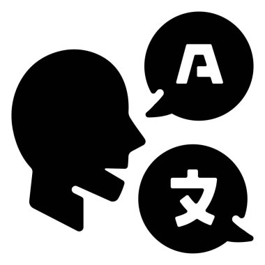 Sohbet. Web simgesi basit bir illüstrasyon. dil