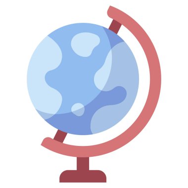 Eğitim ikonu, lise konsepti. Vektör çizimi. yerküre