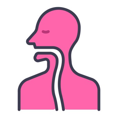 İnsan vücudu ikonu, vektör çizimi. boğaz