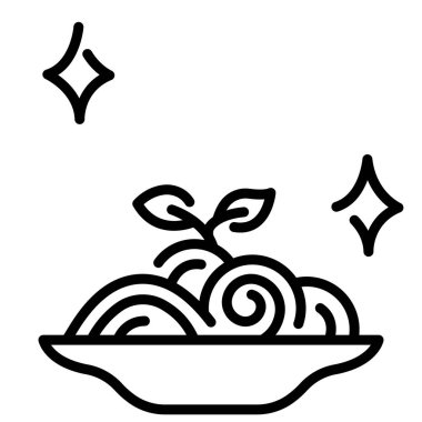 Restoran ve yemek ikonu, vektör çizimi. spagetti.