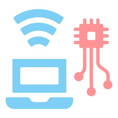 Kablosuz. Web simgesi basit bir illüstrasyon. bilgi teknolojisi