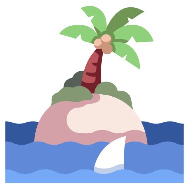 Korsan konsept ikonu, vektör illüstrasyonu. ada