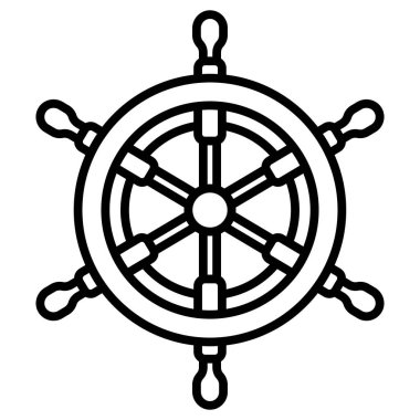 Korsan konsept ikonu, vektör illüstrasyonu. dümen gemisi