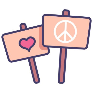 Barış kavramsal ikonu, vektör illüstrasyonu. barış pankartları