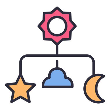 baby icon, vector illustration. crib toy