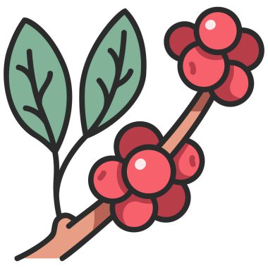 Taze organik gıda ikonu, vektör çizimi. Kahve.