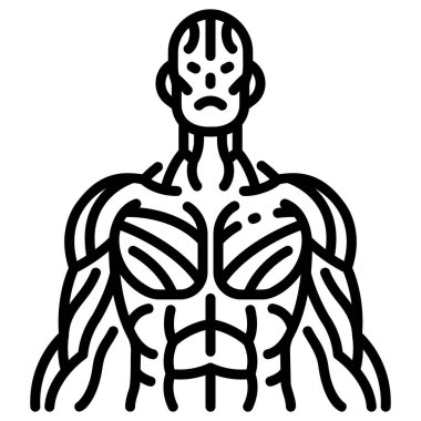 İnsan vücudu ikonu, vektör çizimi. Kasları güçlendirir