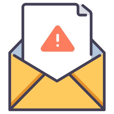 Siber suçlar ve koruma konsepti. Vektör simgesi. spam posta