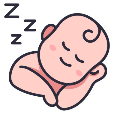 baby icon, vector illustration. baby sleep