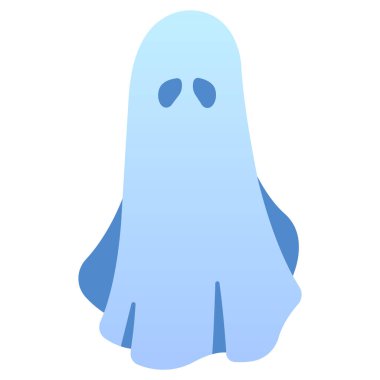 Korku ve Cadılar Bayramı ikonu, vektör illüstrasyonu. hayalet