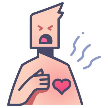 Hastalık ve yaralanma ikonu, vektör çizimi. hastalıklı kalp