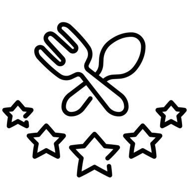 Restoran ve yemek ikonu, vektör çizimi. Restoranlar sıralaması