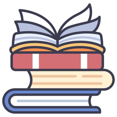 Eğitim ikonu, lise konsepti. Vektör çizimi. kitaplar