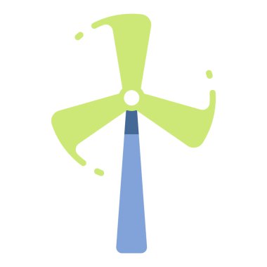 Çevre koruma ikonu, vektör illüstrasyonu. Değirmen