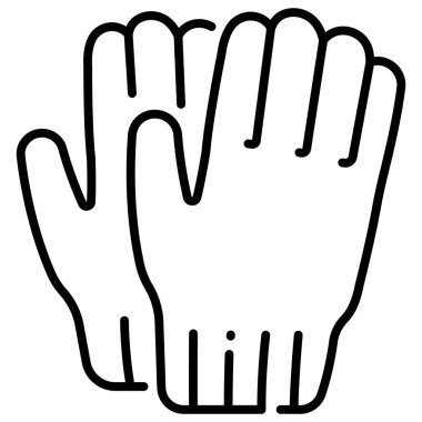 Şık kıyafet ve aksesuar ikonu, vektör illüstrasyonu. eldiven