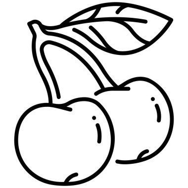 meyve ikonu. Vektör çizimi. kiraz