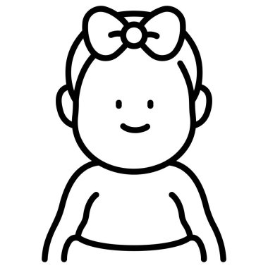 baby icon, vector illustration. baby girl