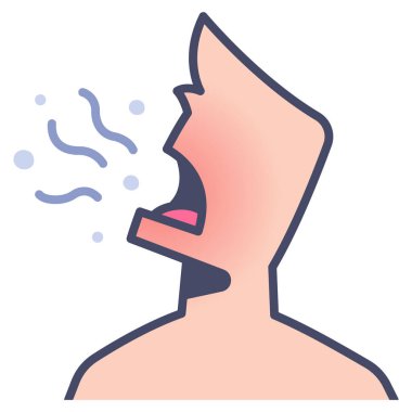 Hastalık ve yaralanma ikonu, vektör çizimi. sözlü hastalıklar