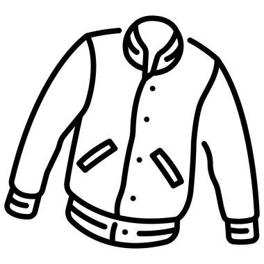 clothing and apparel icon, vector illustration. varsity jacket