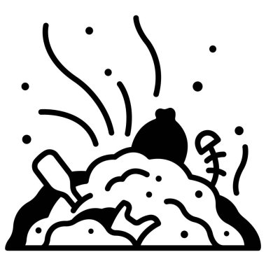 Kirlilik kavramsal ikonu, vektör illüstrasyonu. çöp