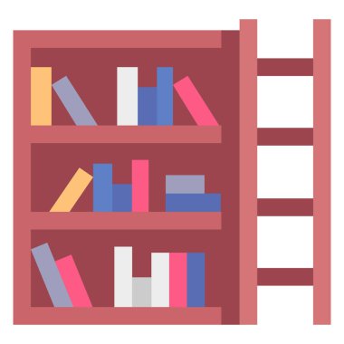 Eğitim ikonu, lise konsepti. Vektör çizimi. kitaplık