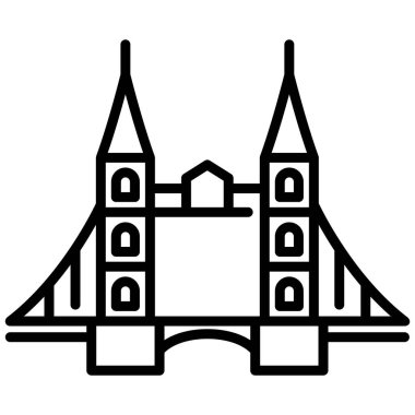 İngiltere kavramsal ikonu, vektör illüstrasyonu. kule köprüsü 