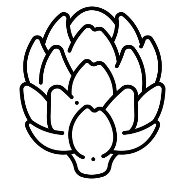 Sebze ikonu. Vektör çizimi. enginar.